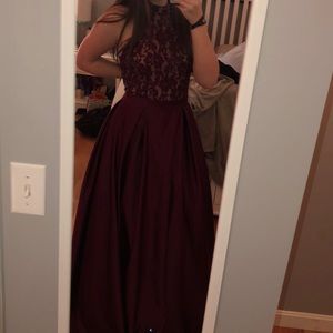 burgundy prom dress size 10